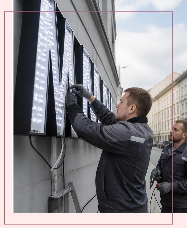 Изготовление и монтаж светодиодных LED вывесок в Новокузнецке