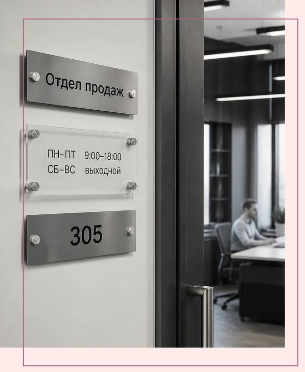 Офисные таблички на дверь в Новокузнецке по цене от 5034 р. | Аванза-Нвк